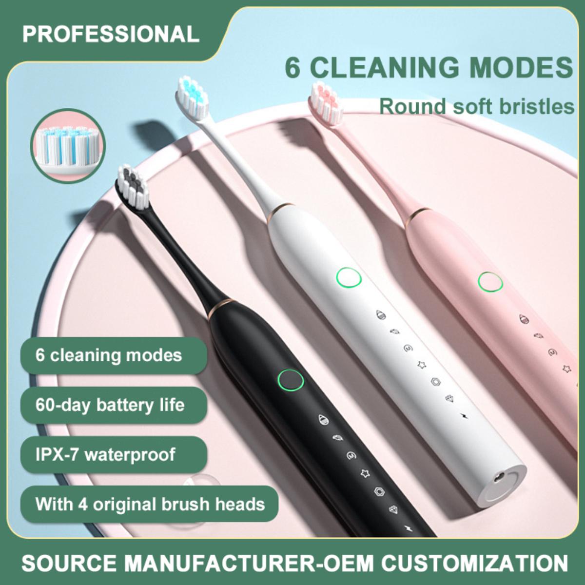 X-3 Sonic Rechargeable Electric Toothbrush – Deep Cleaning & Daily Oral Care