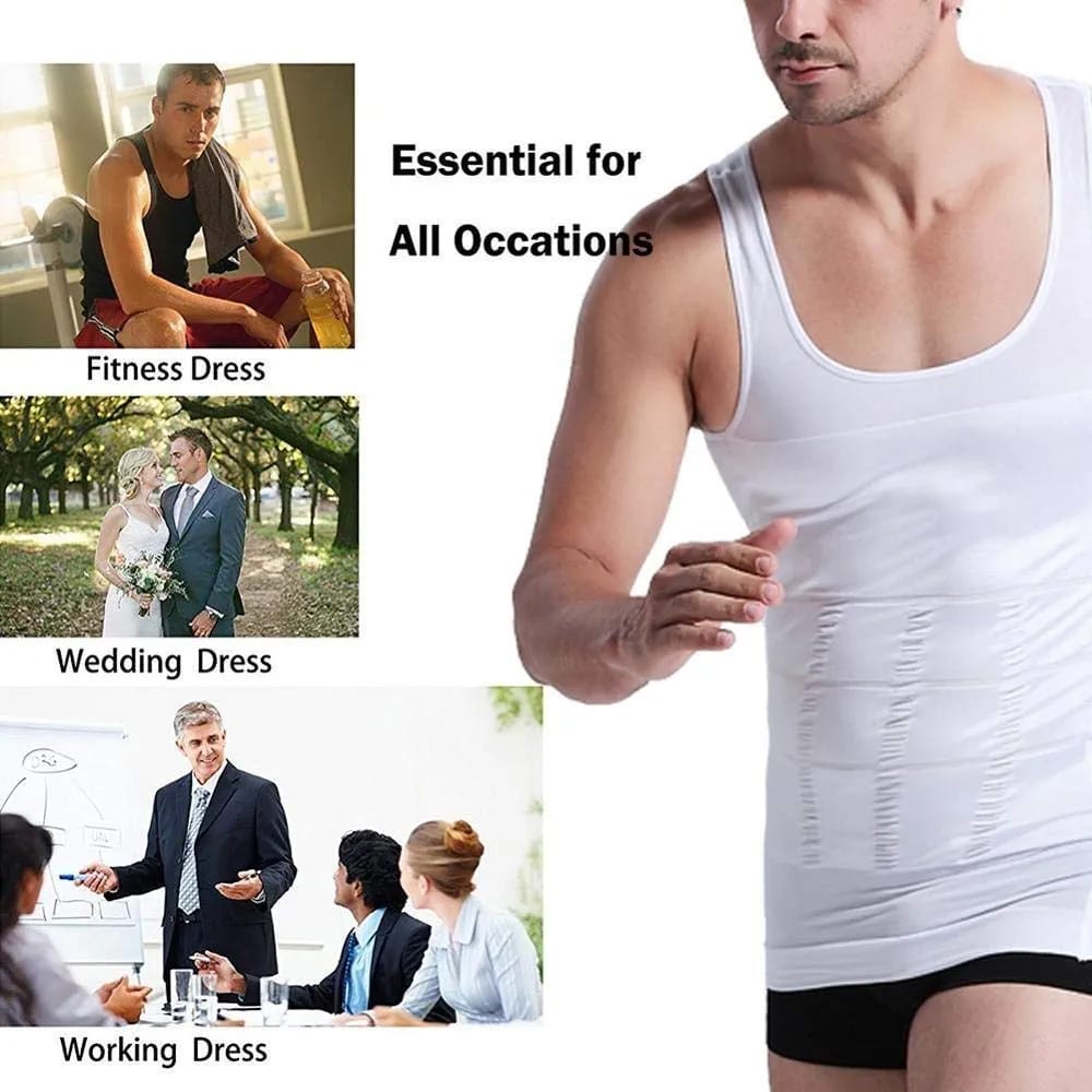 Men Body Shaper Slimming Vest Instead Slim - Apparel Product Designed For Body Shaping And Daily Wear Routine - 2XL