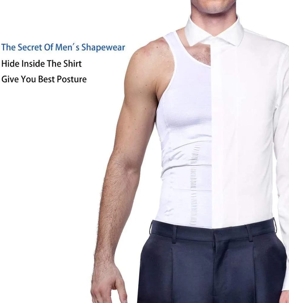 Men Body Shaper Slimming Vest Instead Slim - Apparel Product Designed For Body Shaping And Daily Wear Routine - 2XL