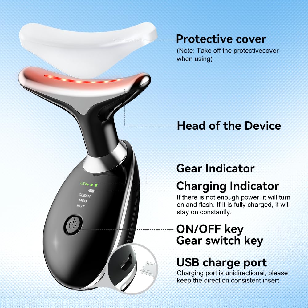 Rechargeable Face Massager Against Wrinkles, Face Beauty Device, Electric Face Massager Anti-Wrinkle with 3 Modes 45°C Anti-Wrinkle Face Device Skin Tightening Ems Face Care Device Anti-Wrinkle