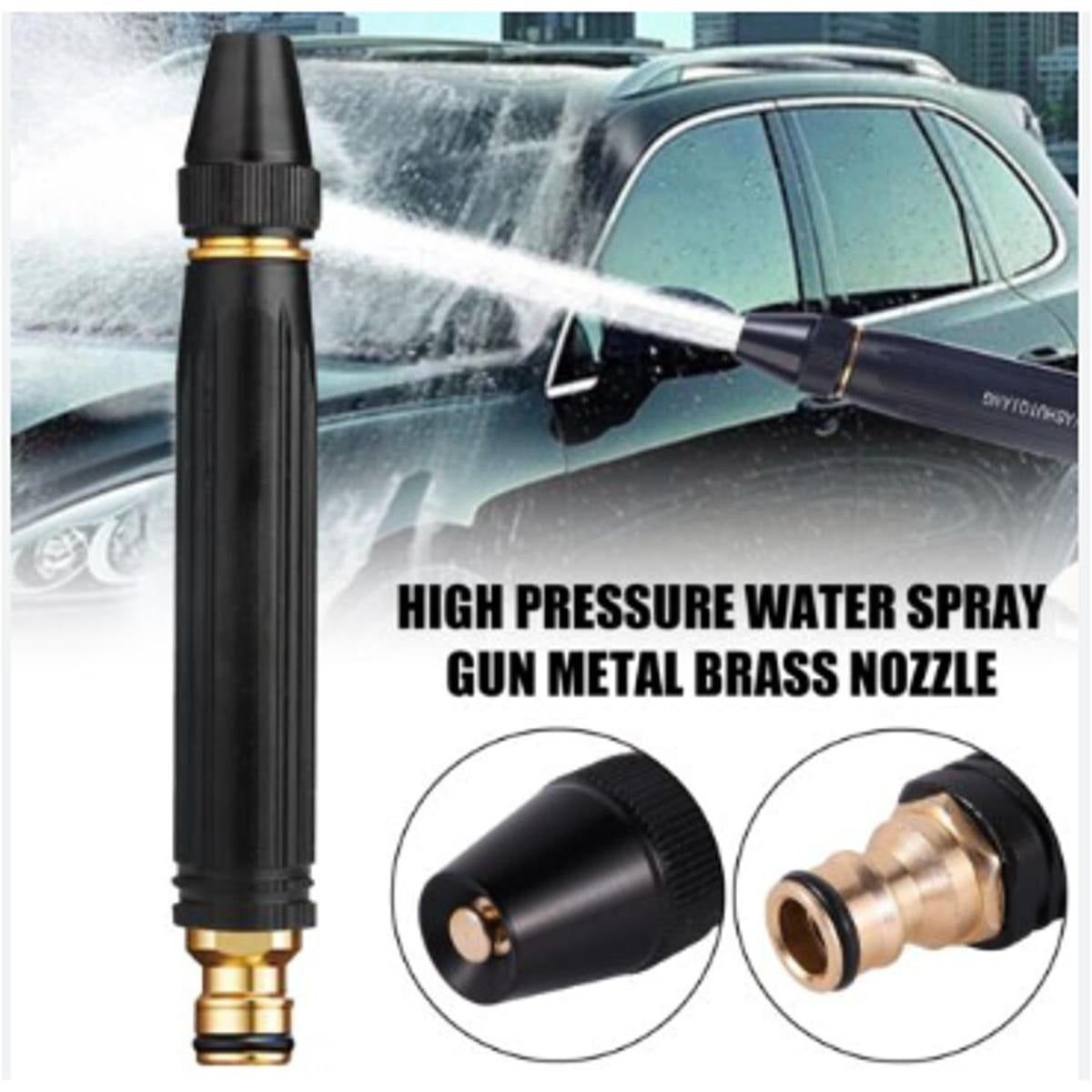 High Pressure Brass Water Spray Gun – Adjustable Nozzle for Car, Bike & Garden Cleaning