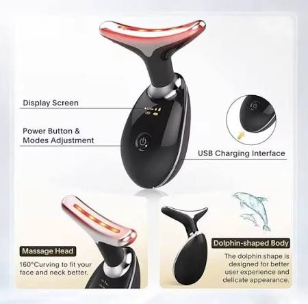 Rechargeable Face Massager Against Wrinkles, Face Beauty Device, Electric Face Massager Anti-Wrinkle with 3 Modes 45°C Anti-Wrinkle Face Device Skin Tightening Ems Face Care Device Anti-Wrinkle